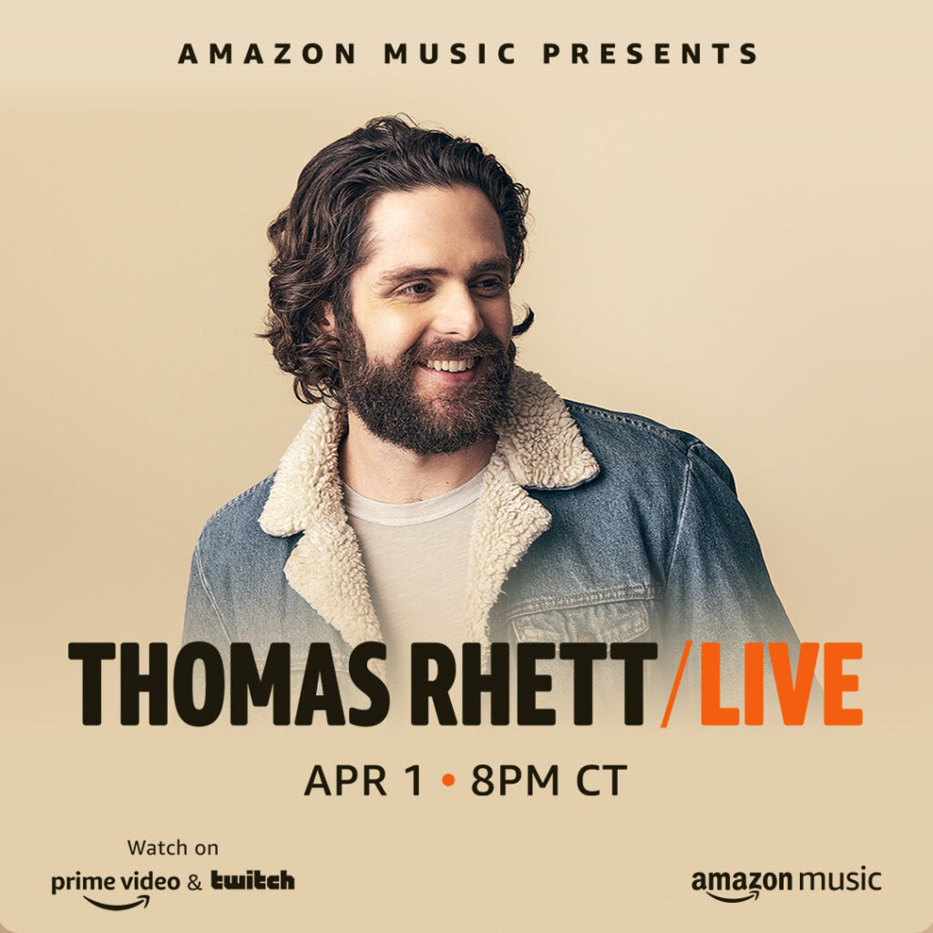Amazon Music Announces Thomas Rhett’s Where We Started Album Launch Livestream Event on April 1