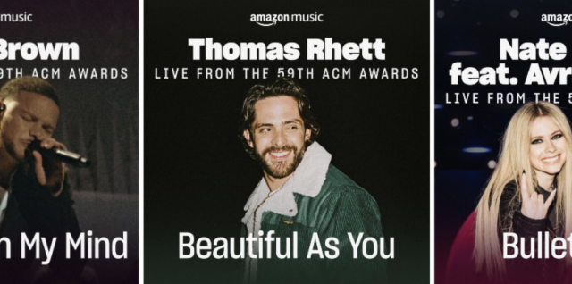 Amazon Music Releases Live Recordings from Kane Brown, Thomas Rhett, and Nate Smith feat. Avril Lavigne