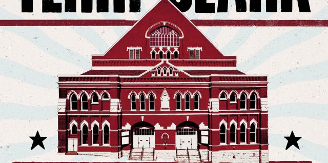 Terri Clark Live From The Ryman album cover with an illustration of the Ryman Auditorium
