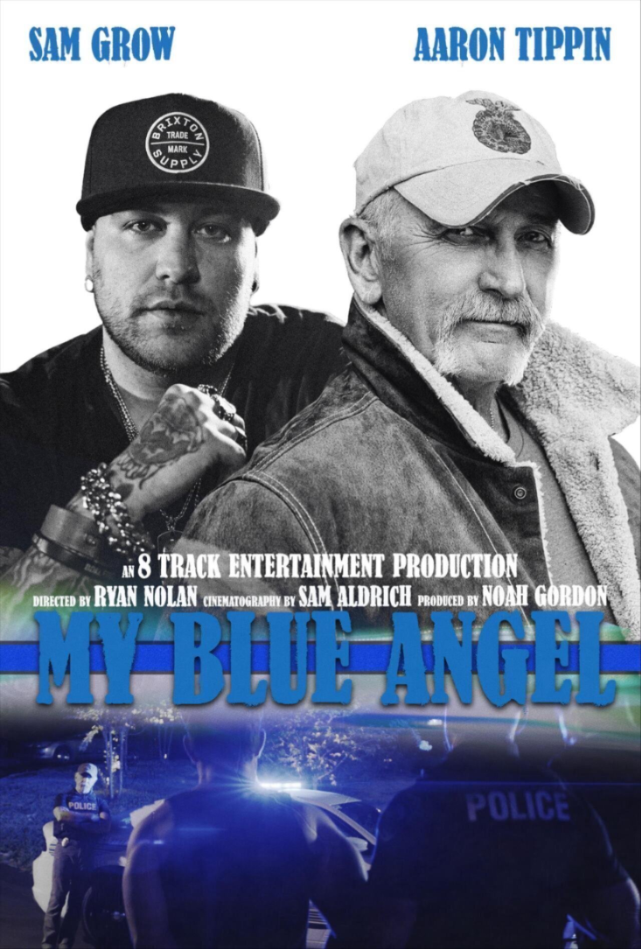 Sam Grow and Aaron Tippin on the promotional poster for My Blue Angel.